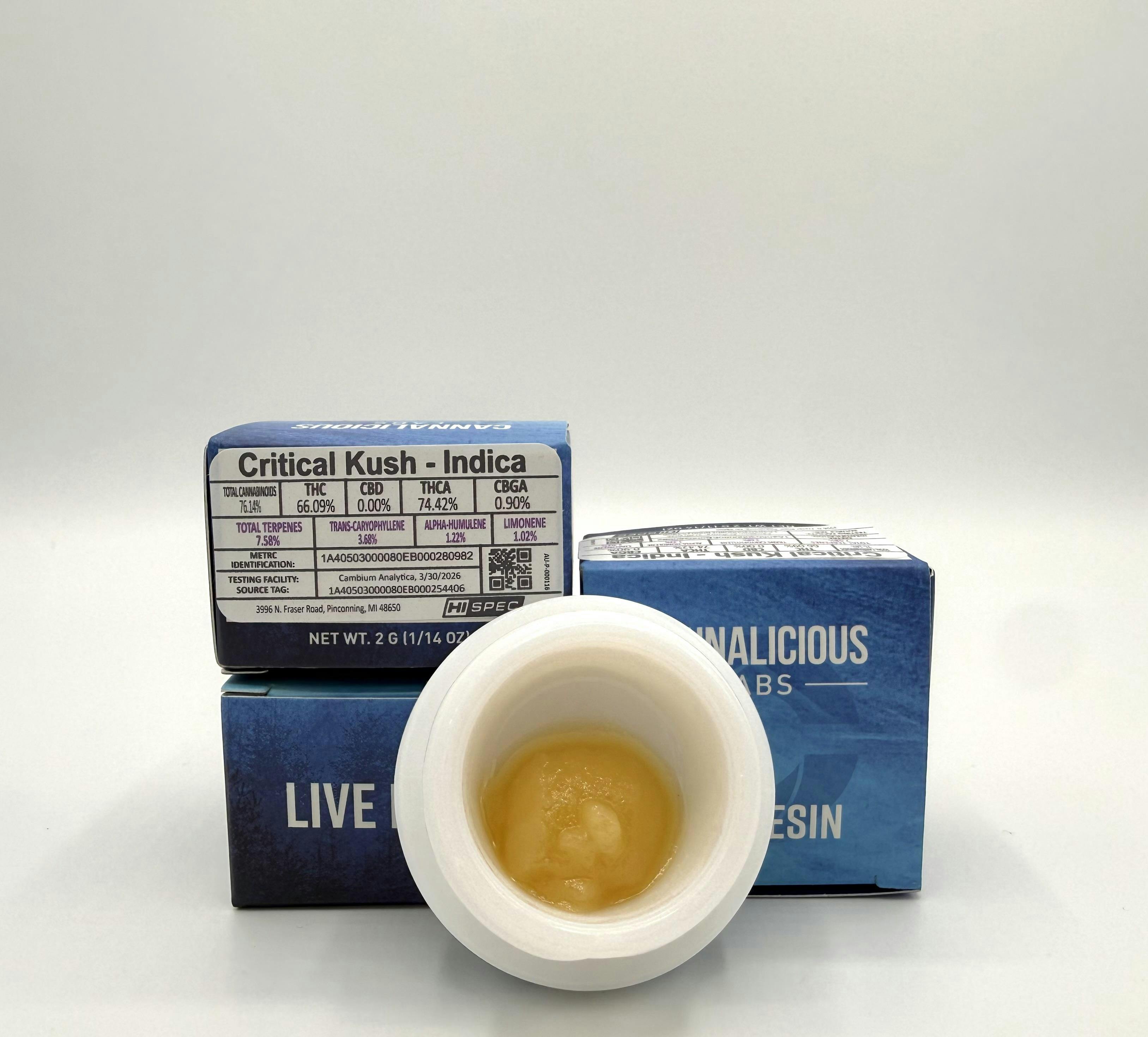 Cannalicious - 2g Live Resin - Critical Kush
