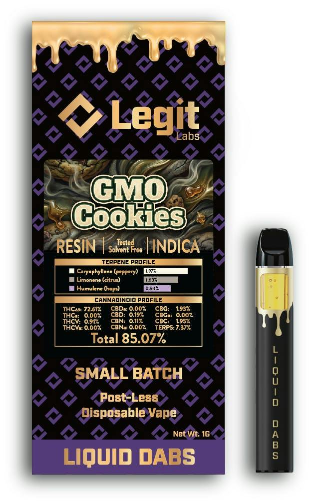 Legit Labs - Cured Resin Disposable Vape - - **GMO COOKIES** (2/$60)