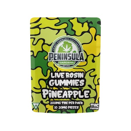 PENINSULA GARDENS | PINEAPPLE - LIVE ROSIN GUMMIES | 200MG