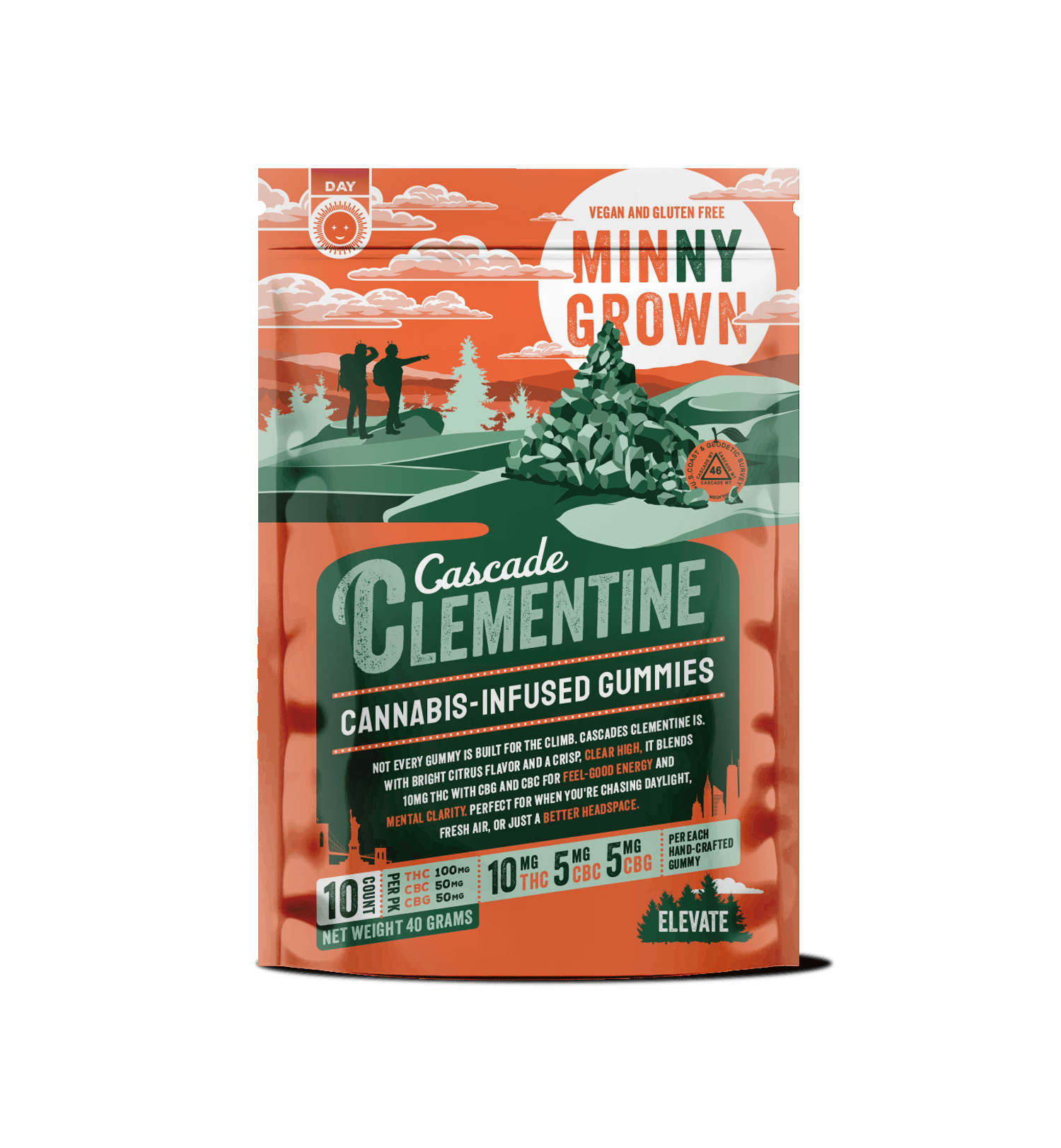 Product Minny Grown - Cascade Clementine - 10mg THC - 5mg CBC - 5mg CBG - 10pk - 100mg