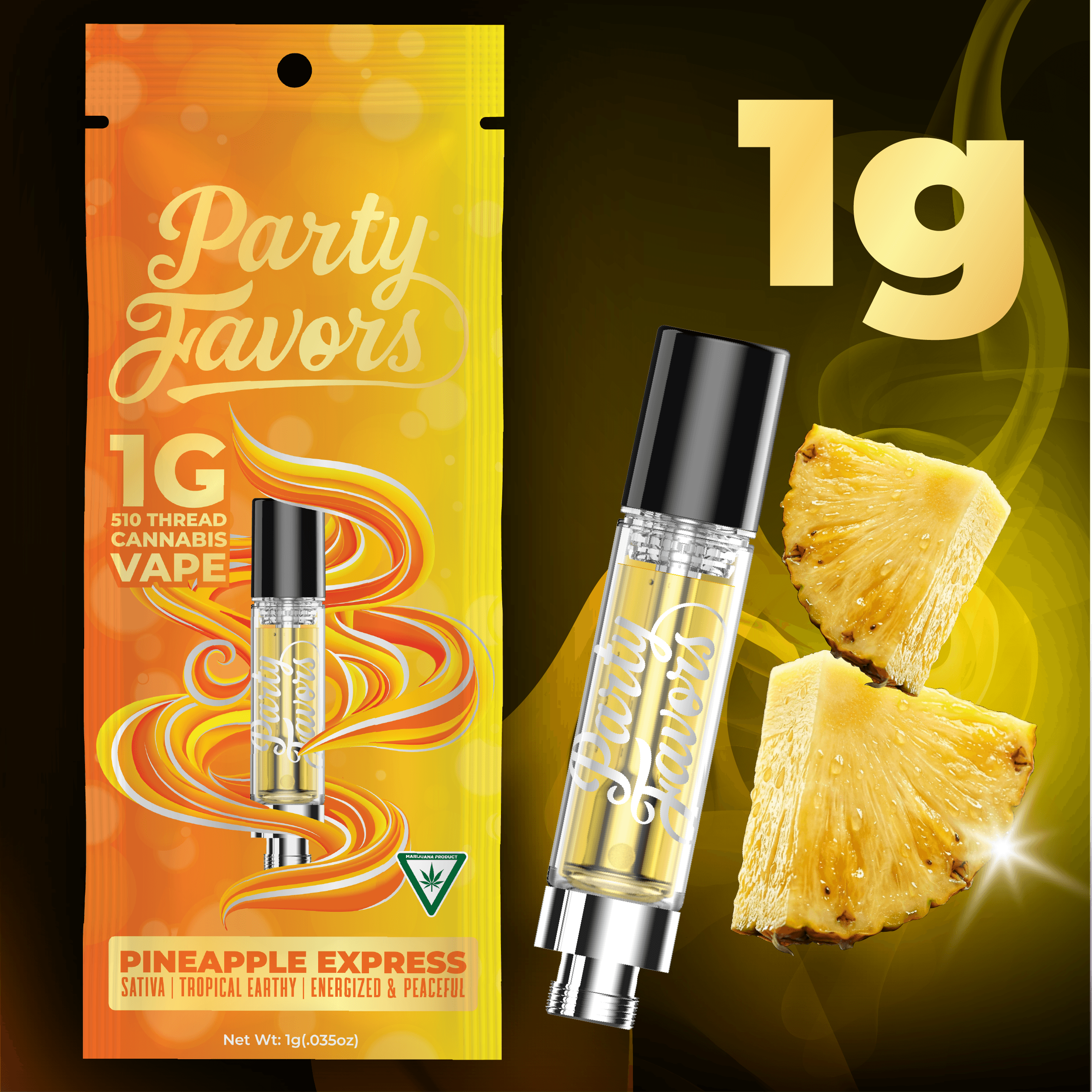 Party Favors - 1g Cart - Pineapple Express