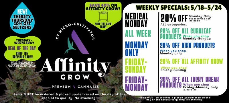 Affinity Dispensary Med Menu - a Cannabis Dispensary in New Haven, CT