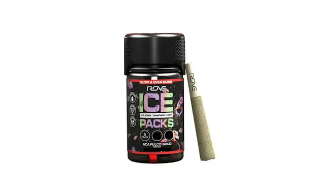 Rove Ice Packs Infused Pre-Roll Pack Acapulco Gold 5pk/3g (sativa, infused pre roll packs)