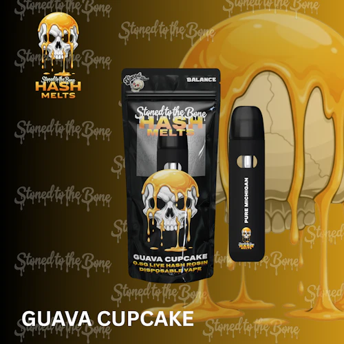 Stoned to the Bone - .5g Live Rosin Disposable - Guava Cupcake
