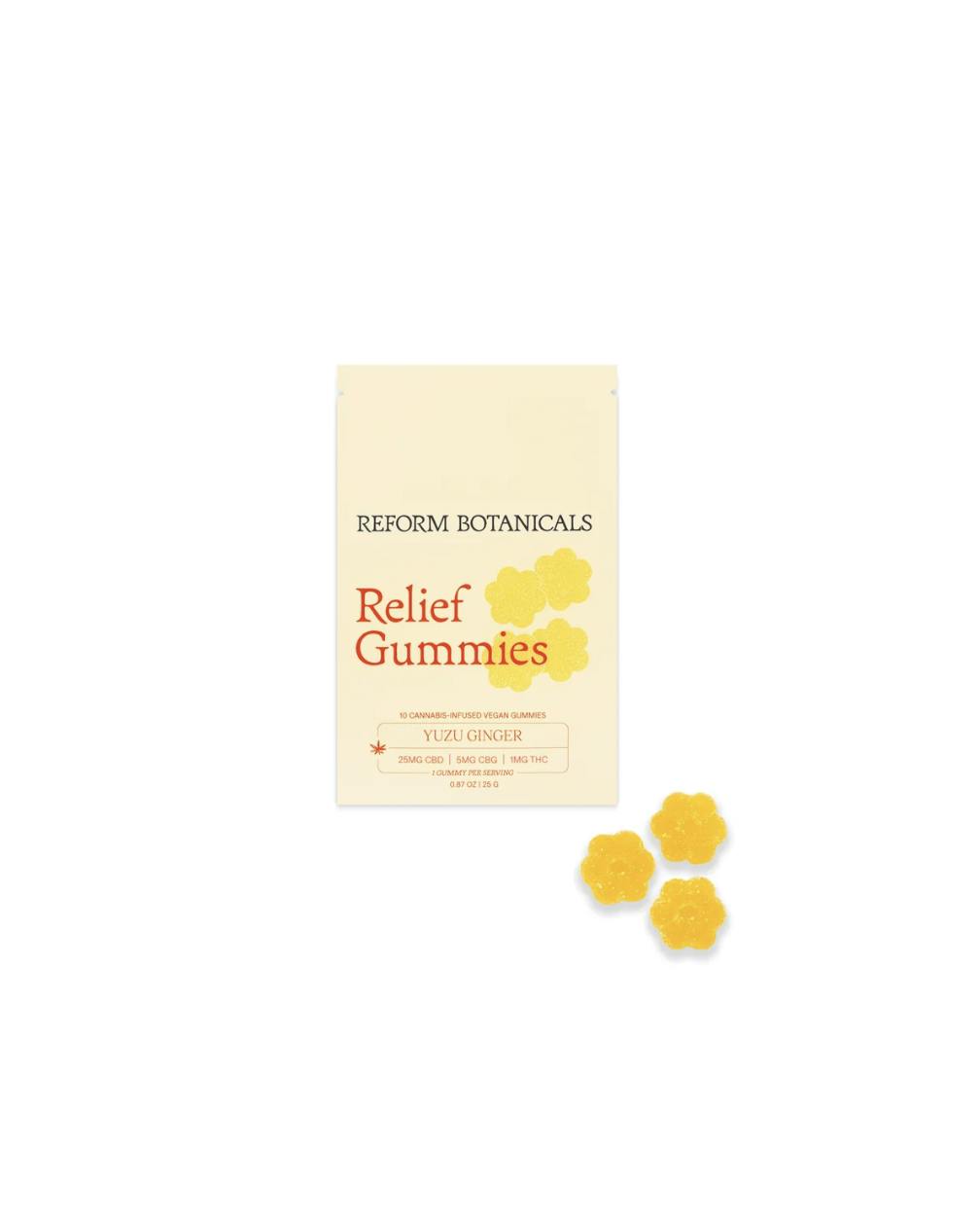 Reform Botanicals-Relief Full Spectrum CBD + CBG Gummies, Yuzu Ginger, 10 Count-1