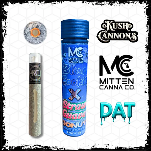 Kush Cannons - 1.8g Rosin Infused Donut - Blue Cookie x Strawberry Guava