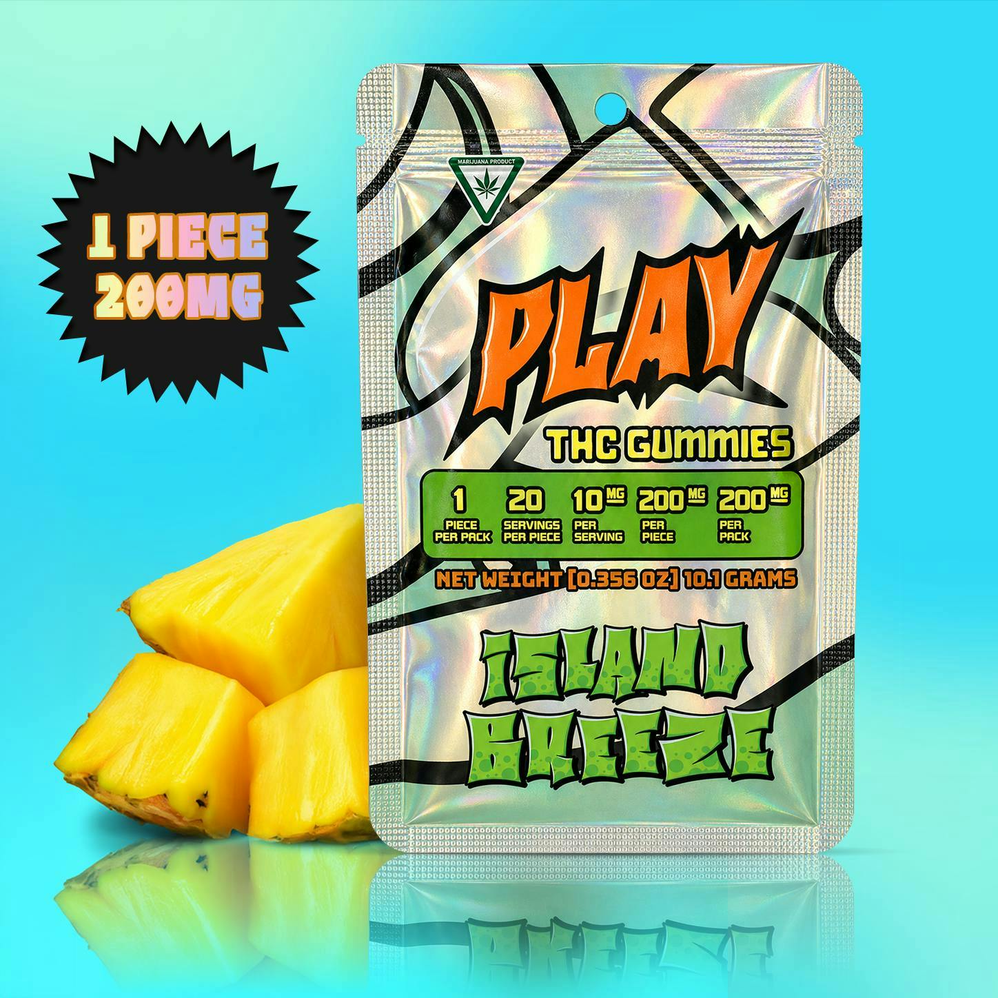 Play | Single Gummy - 200mg - Island Breeze