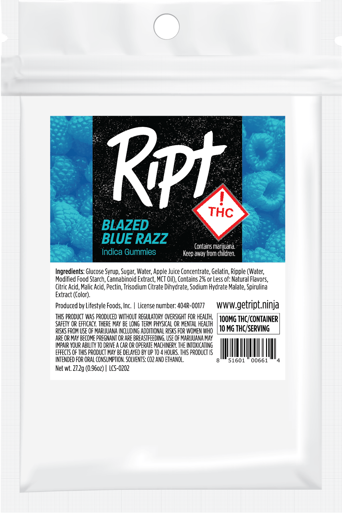 Photo of Ript – Gummies – Blazed Blue Razz 100mg (I)