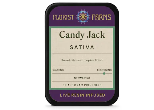 Florist Farms | Candy Jack | 0.5g Live Resin + Diamonds Infused Pre-Rolls | 5pk-active