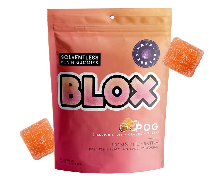 Blox- POG (Sativa) 100mg- Solventless Rosin Gummies 10pk-0