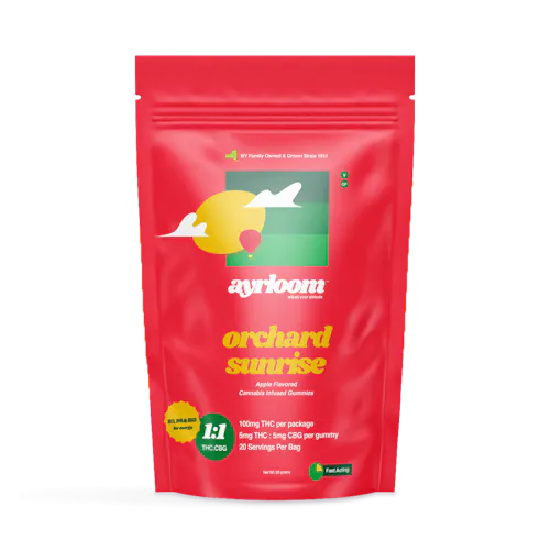 Ayrloom | Cranberry Apple ‘Orchard Sunrise’ | 1:1 | 5MG THC : 5MG CBG 10 Pack-active