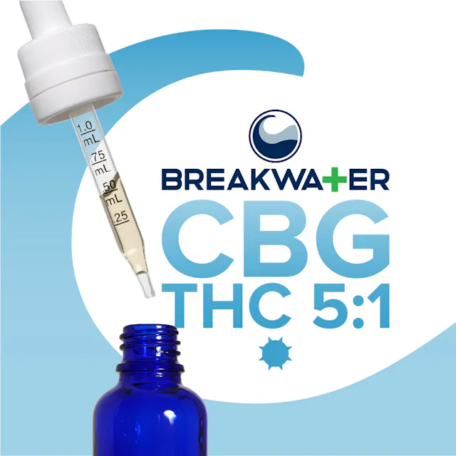 Breakwater MCT Tincture 5 CBG : 1 THC 100mg (sativa, herbal, 2.8g)