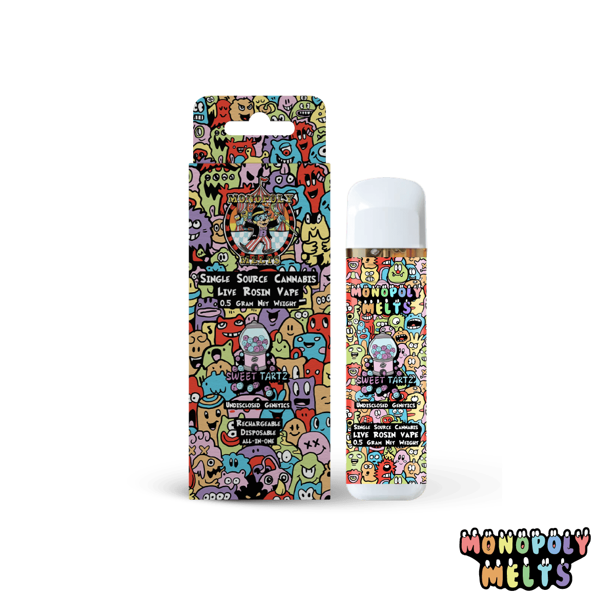 Monopoly Melts - Live Rosin Disposable Vape - (.5g) - **SWEET TARTZ**
