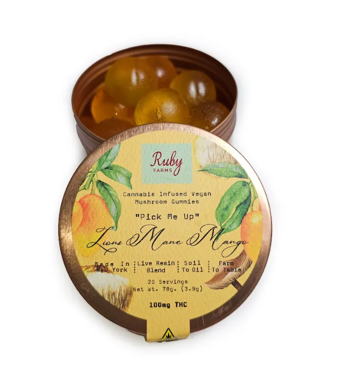 Lions Mane Mango Live Resin Gummies | 20pk 100mg | Strain Stars