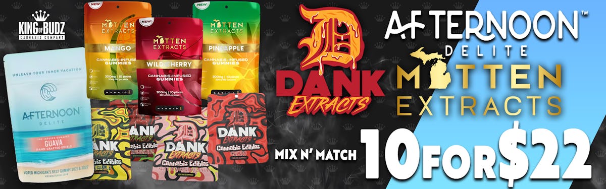 Afternoon Delite + Dank + Mitten 200mg Gummies 10/$22