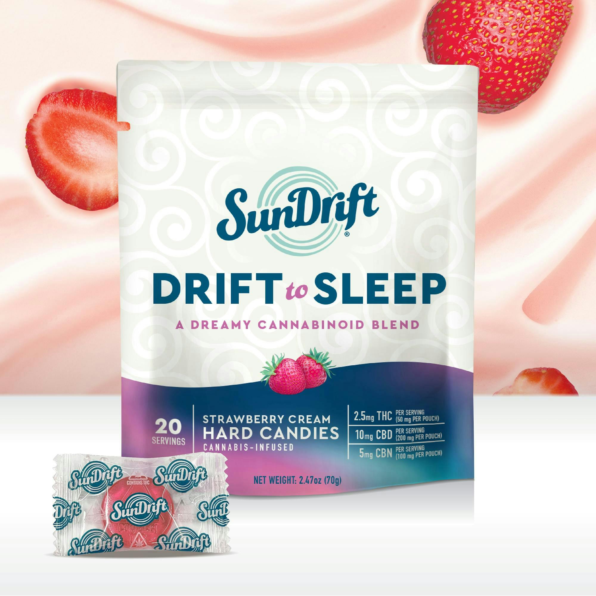 SunDrift - Strawberry Cream Hard Candy 20pk - 50mg by SunDrift