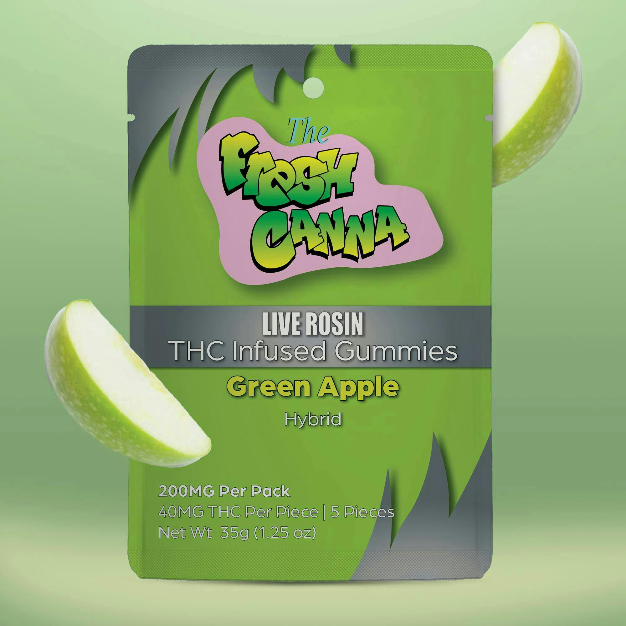 Fresh Canna | Live Rosin Gummies - 200mg - Green Apple