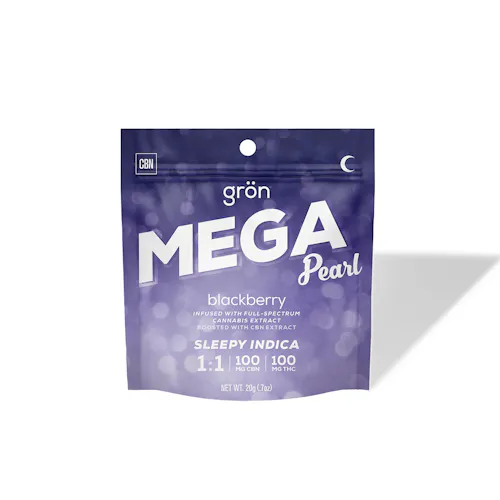 GRON: Mega Blackberry Gummy CBN/THC 1:1 – 200mg (Indica)-active