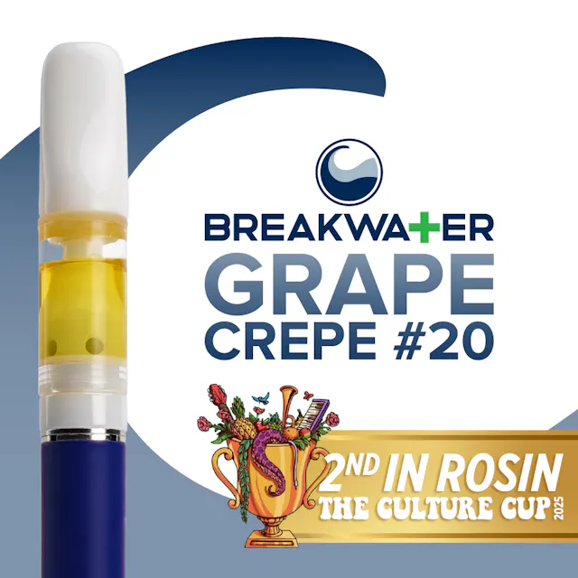 Breakwater Live Hash Rosin Cart Grape Crepe #20 .5g (hybrid, cartridges)