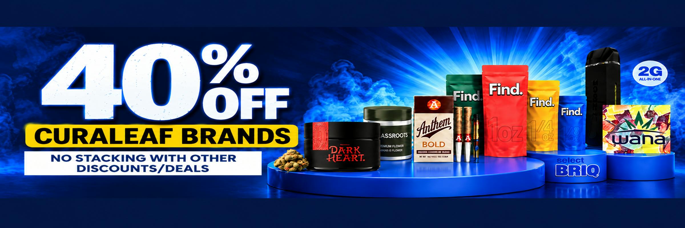 40% OFF CURALEAF BRANDS