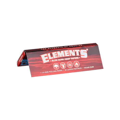 Elements Red Slow Burn Hemp Rolling Papers – 1 1/4′-active