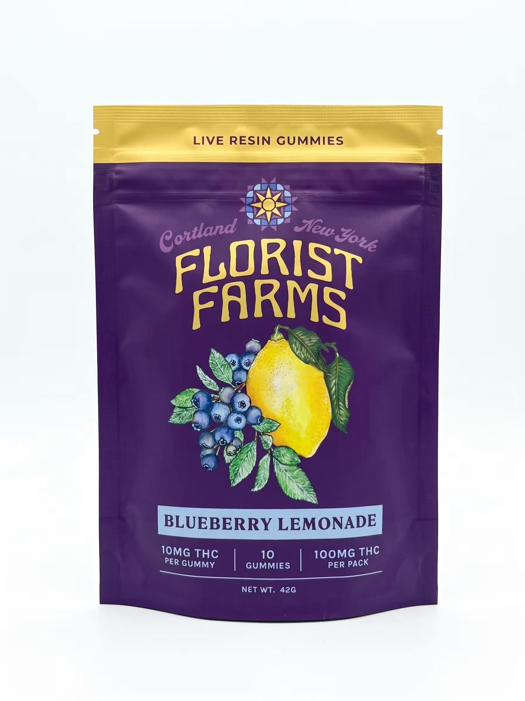 Florist Farms Edible Gummies Blueberry Lemonade Live Resin