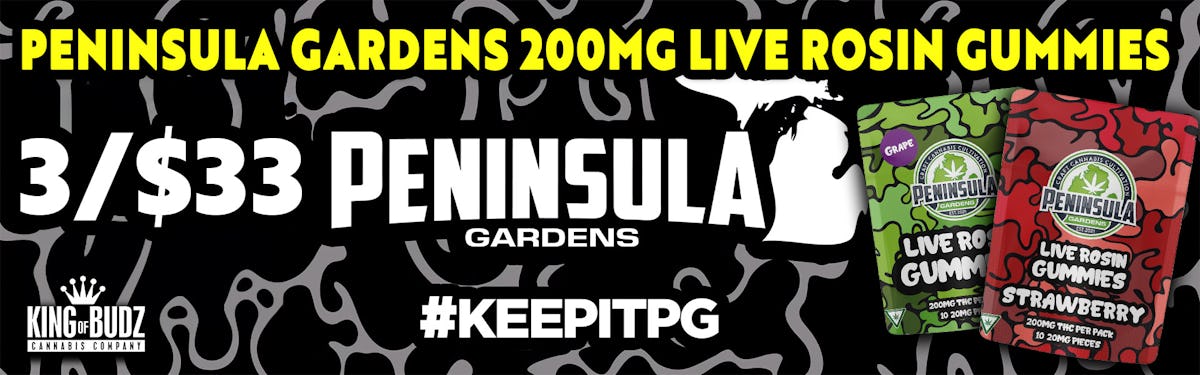 Peninsula Gardens 200MG Live Rosin Gummies - 3 for $33