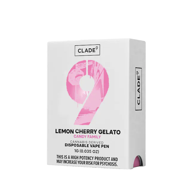 Clade9 Disposable Vape Lemon Cherry Gelato 1g (hybrid, disposables)