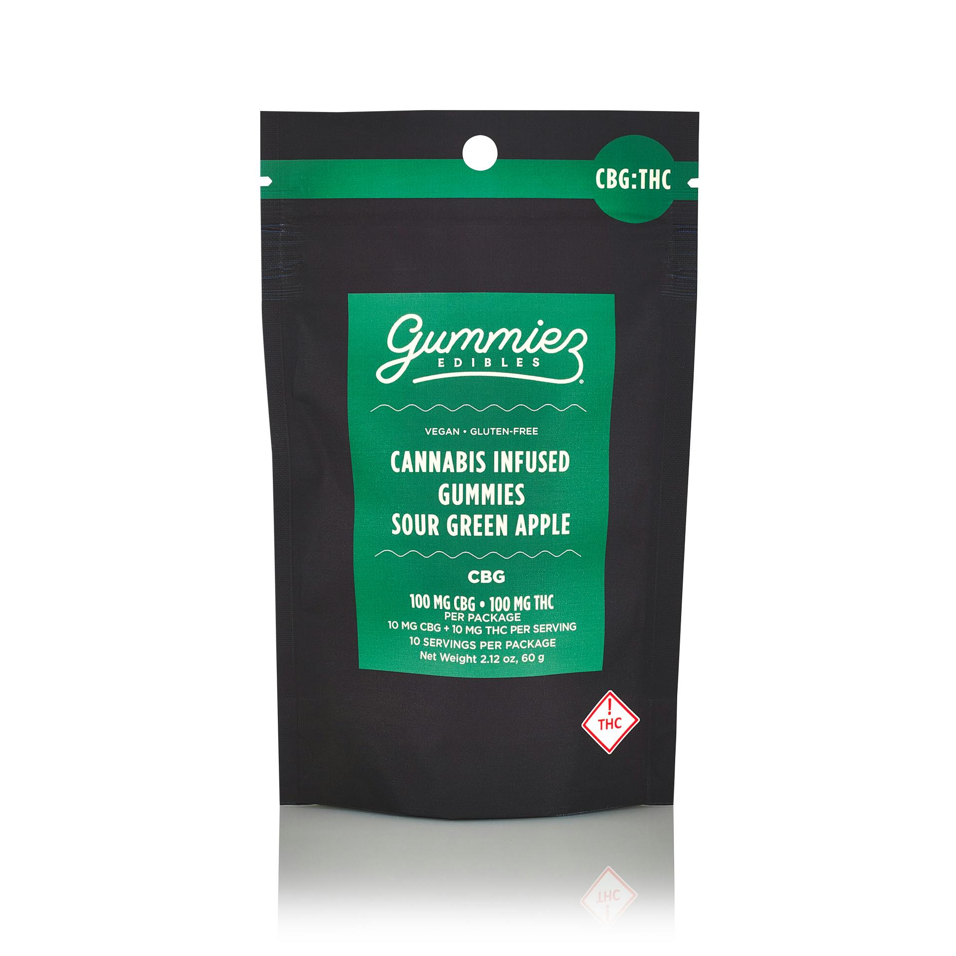 Sour Green Apple Gummies | 1:1 THC:CBG | 100mg 10pk | Curaleaf