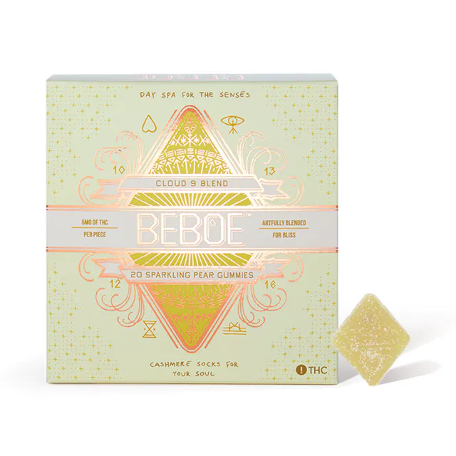 Beboe Gummies Cloud 9 Sparkling Pear 1 THC : 1 CBG 20pk/100mg (hybrid, 2.8g)