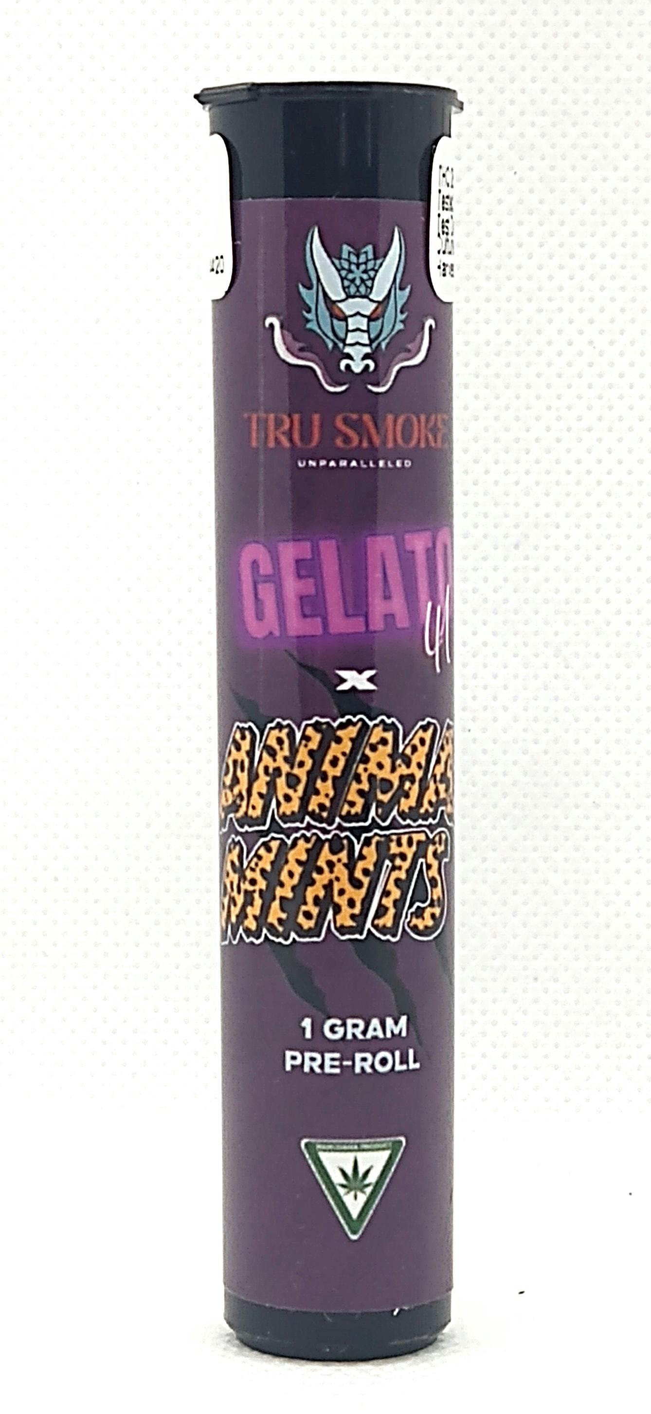 Product: Tru Smoke | Gelato 41 x Animal Mintz | Premium Pre-roll | 1g | Indica