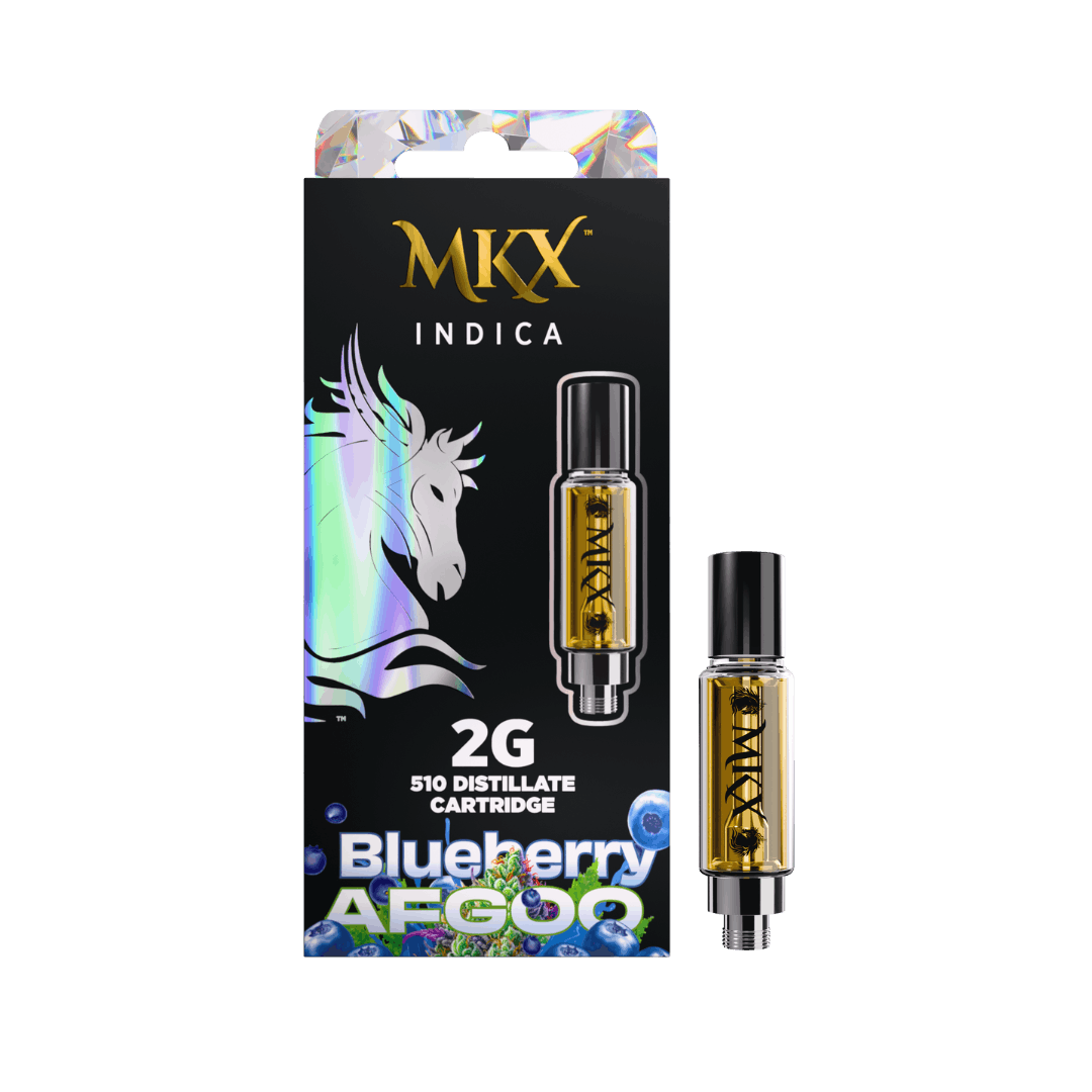 MKX 2 Gram 510 Thread Carts - Blueberry Afgoo 2g 510 Thread - Indica