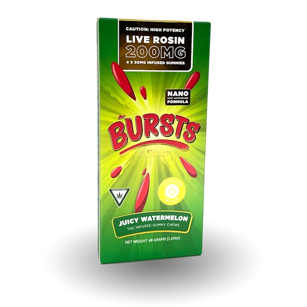 Sauce | Bursts Juicy Watermelon Live Rosin Gummies 4pk | 200mg