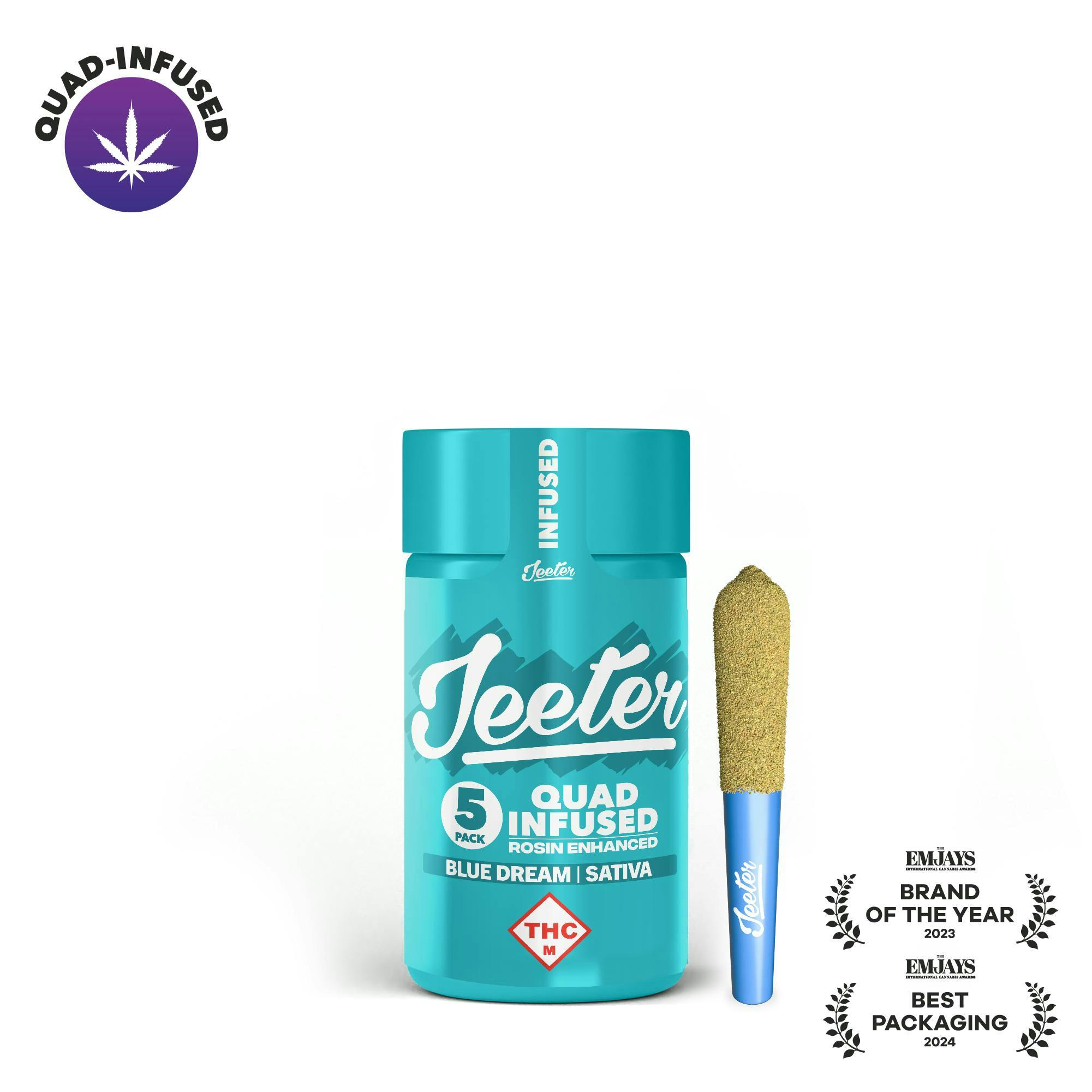 Jeeter - 5-Pack .5g Quad Infused Prerolls - Blue Dream