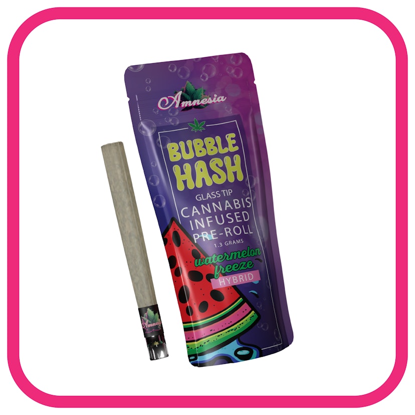 Amnesia | 1.3g Bubble Hash Infused Pre-Roll | Watermelon Freeze