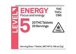 PROTAB LEVEL 5 Energy | THC:THCV:CBG Tablets | 20pk
