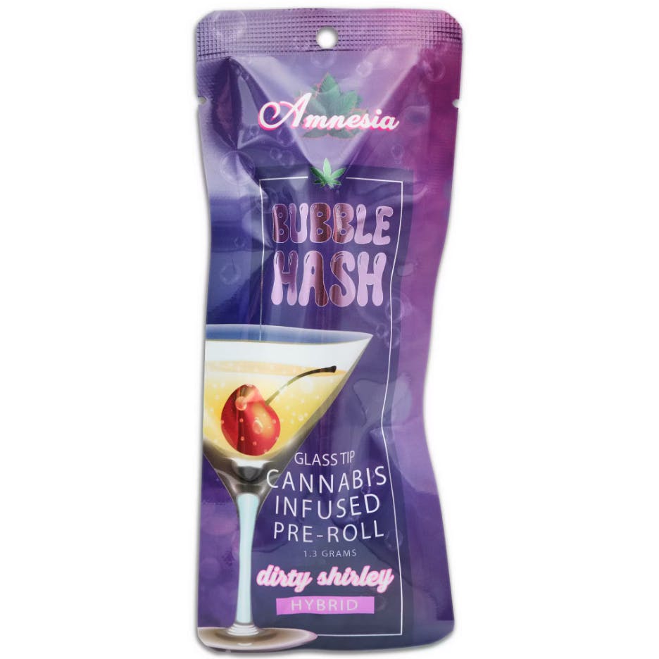 Amnesia - 1.3g Bubble Hash Infused Preroll - Dirty Shirley