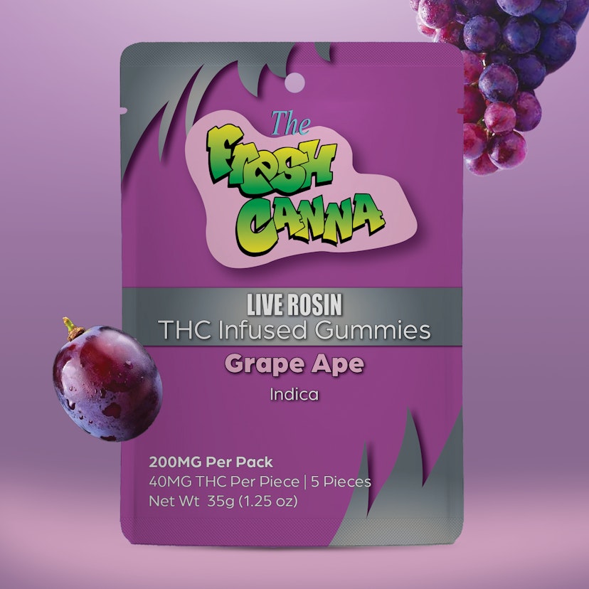 Fresh Canna | 200mg Live Rosin Gummies | Grape Ape