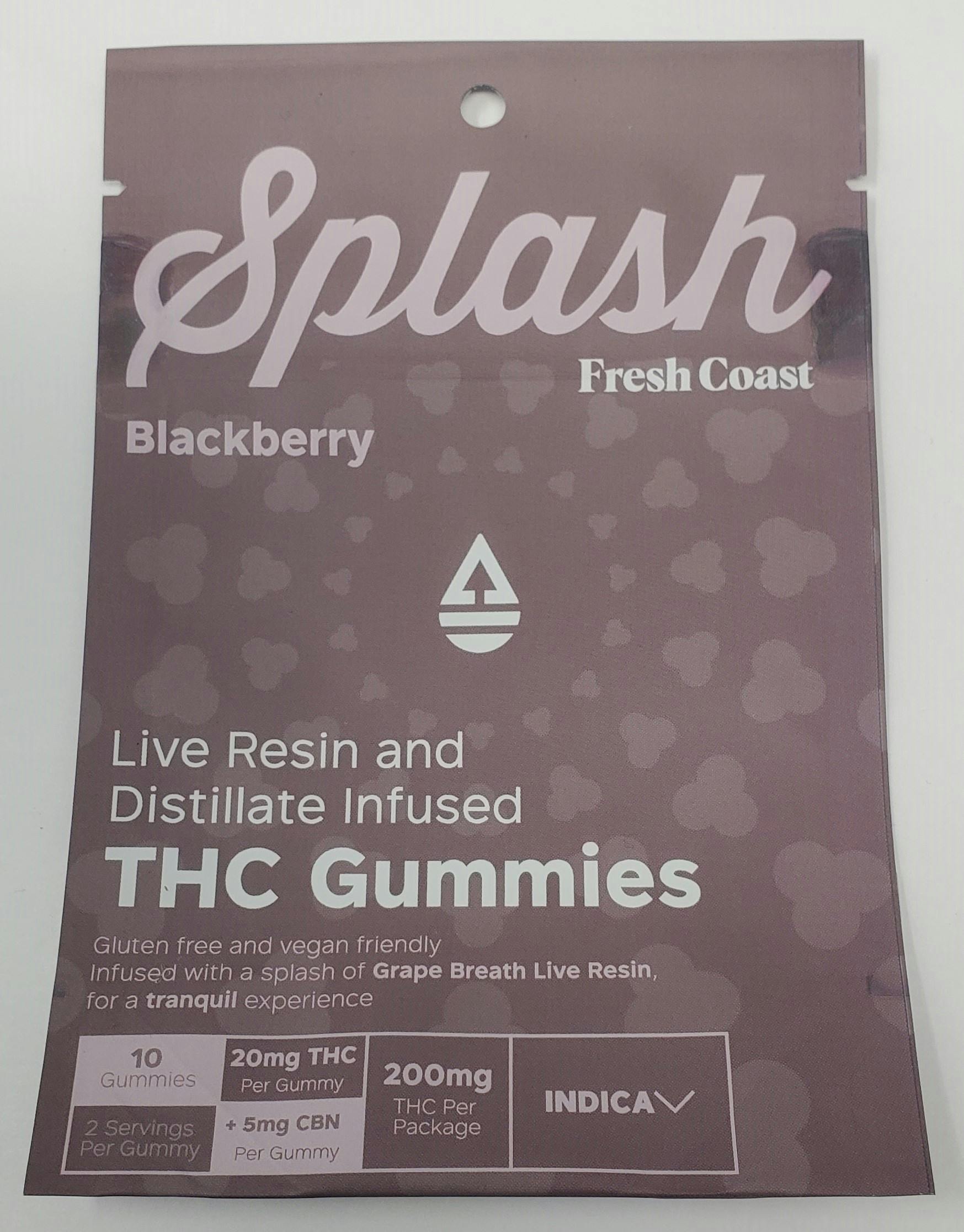 Splash | Blackberry Live Resin Distillate Gummies | 200mg