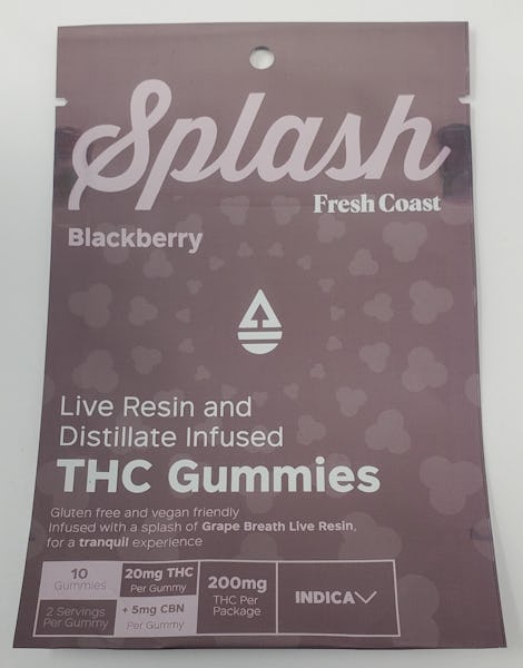 Product: Splash | Blackberry Live Resin Distillate Gummies | 200mg