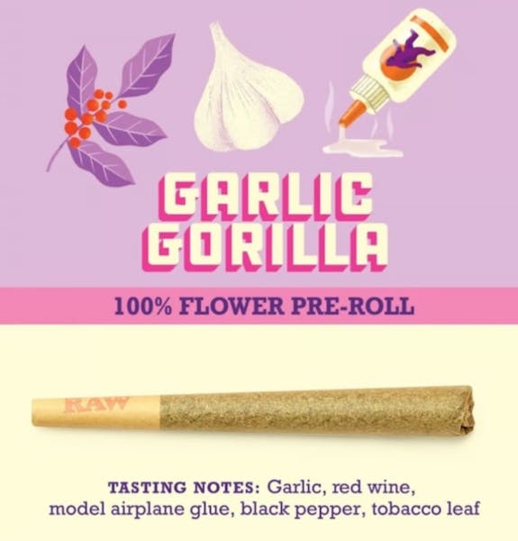 Garlic Gorilla (IH) - 1g Living Soil Grown Pre-Roll - Paper Crane