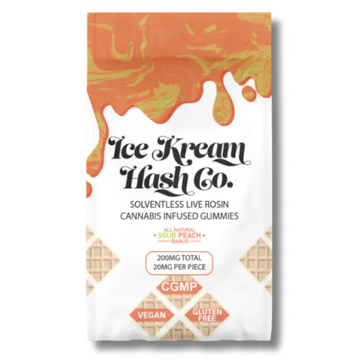 Ice Kream Hash Co. | Sour Peach Live Rosin Gummies | 200mg | 31