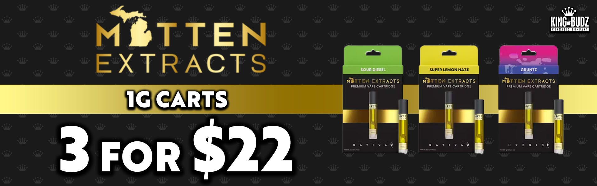 Mitten Extracts - 1g 510 Carts - 3/$22