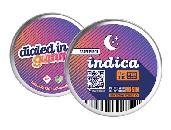 Grape Punch Indica Live Rosin Gummies 10 X