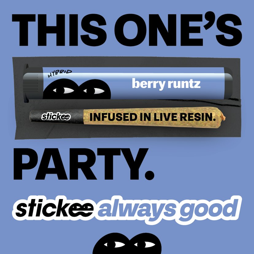 STICKEE | Berry Runtz | 1.2g | Live Resin Infused Pre-Roll