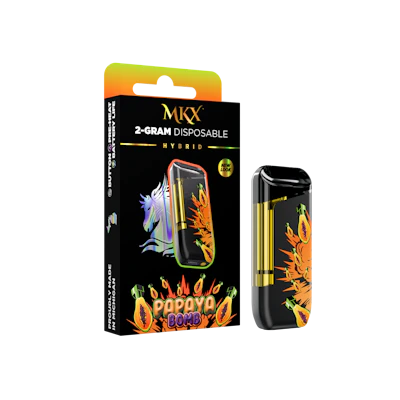 2g MKX Disposable - Papaya Bomb 2g Disposable - Hybrid - DISPOSABLES by MKX Oil Co. at King of Budz