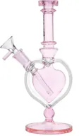 Pink Heart Chalice Glass Water Pipe 14mm F