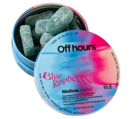 Off Hours Mellow | Blue Razzberry Gummies 100mg - Strain Stars