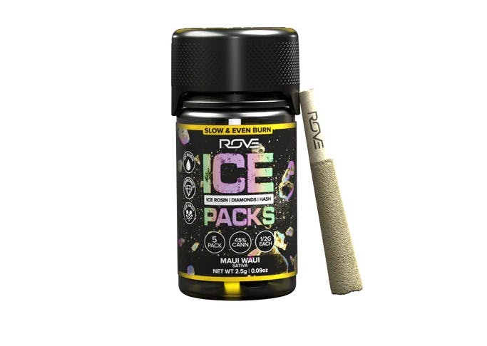 Product Rosin, Diamond, Hash Infused Preroll | Maui Waui (S) 5pk | Rove