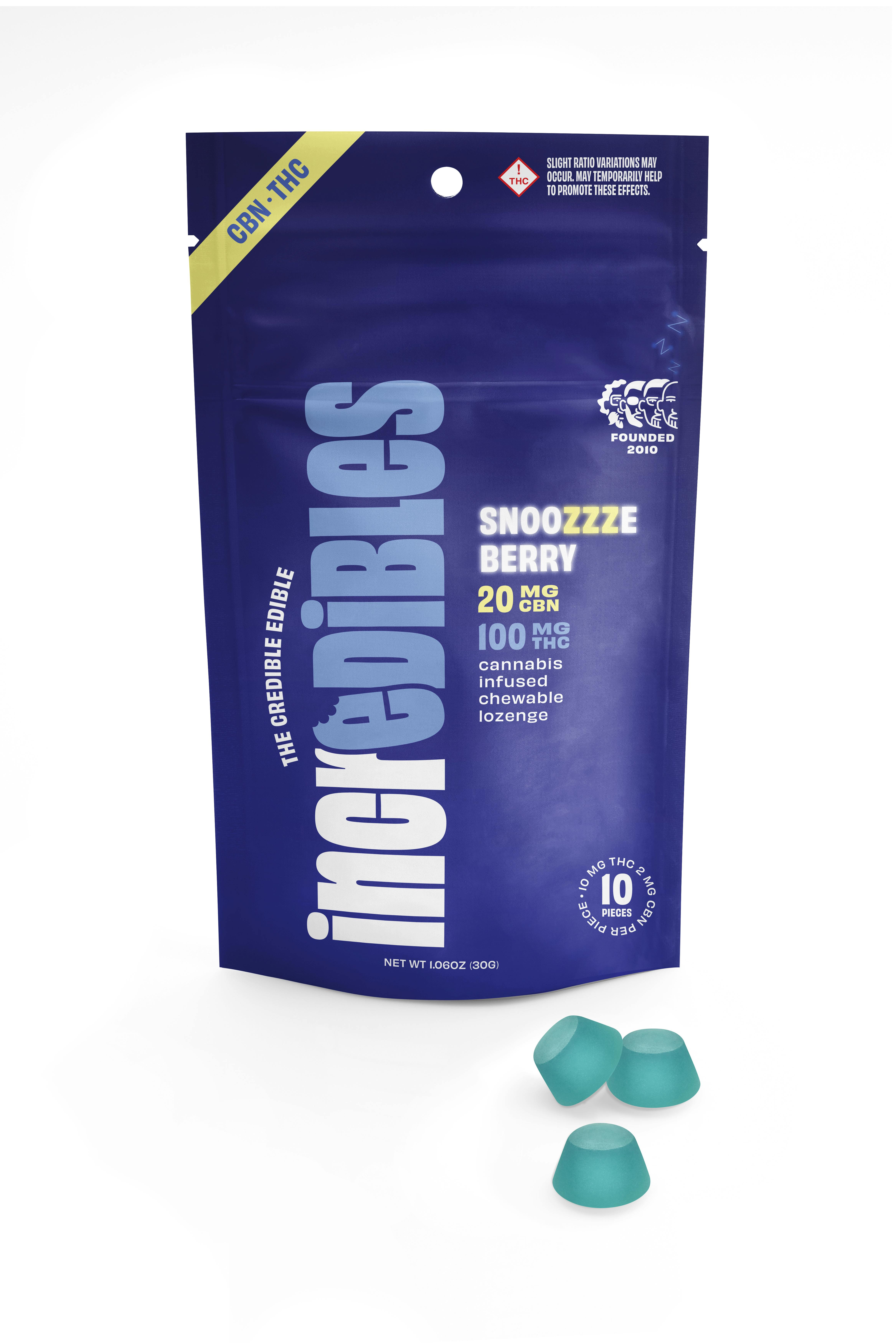 Incredibles Snoozzzeberry 5:1 CBN Gummies 10-Pk 120mg